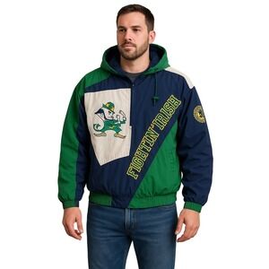 Pro Layer Notre Dame Fighting Irish Pullover Jacket VintagMens L 90s Embroidered